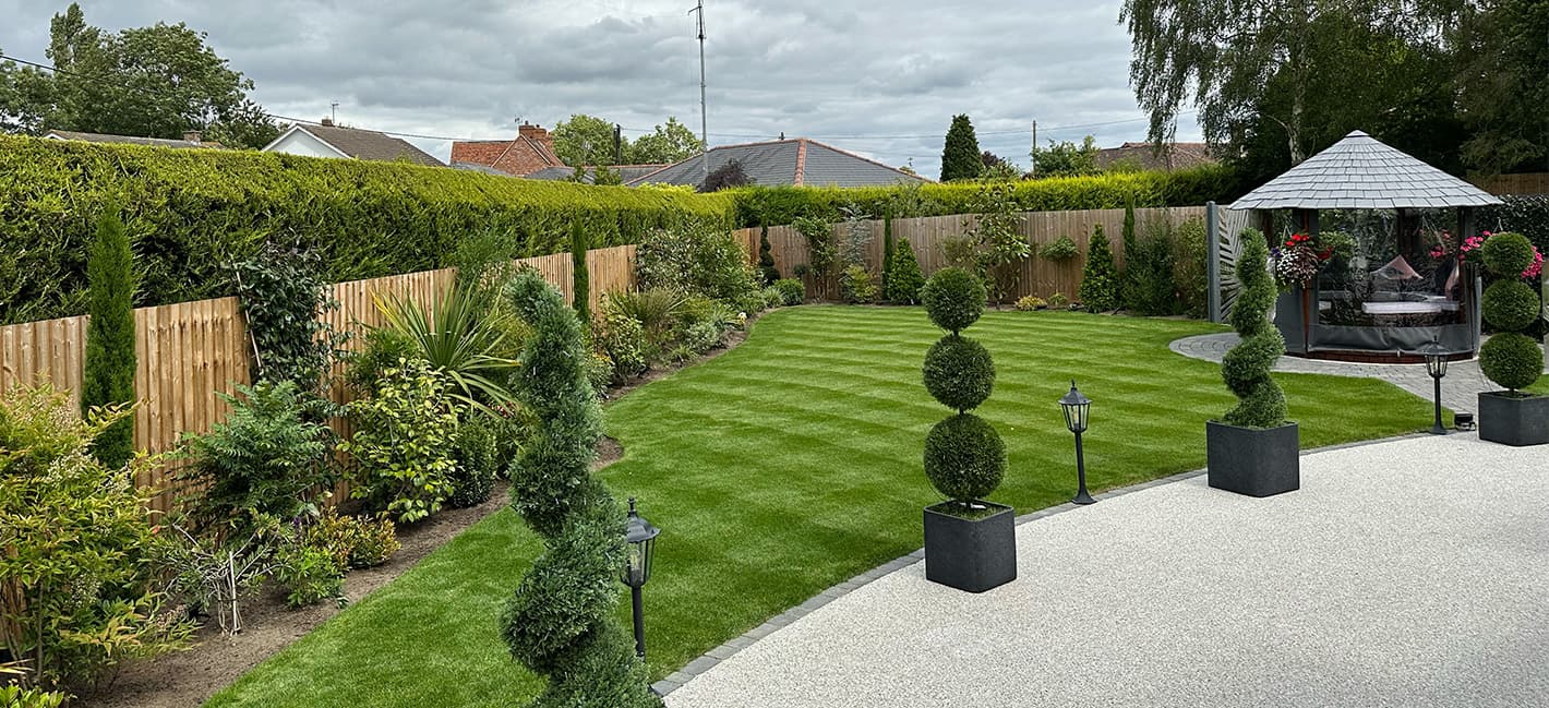 Garden maintenance and tidying in progress